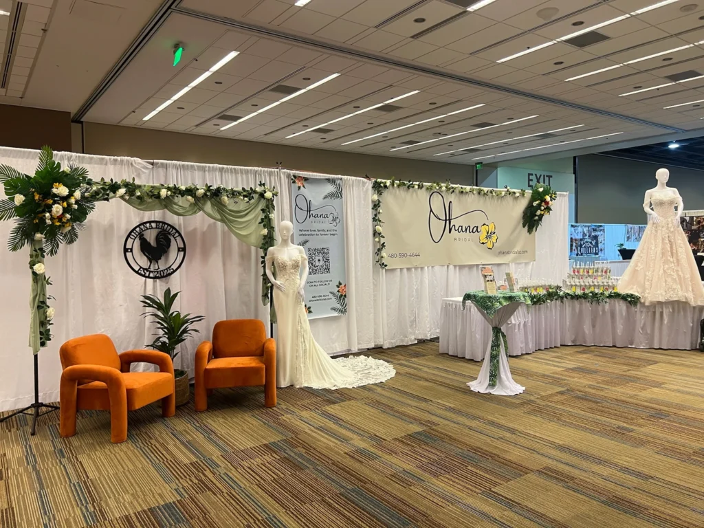 Ohana Bridal booth at an Arizona wedding show