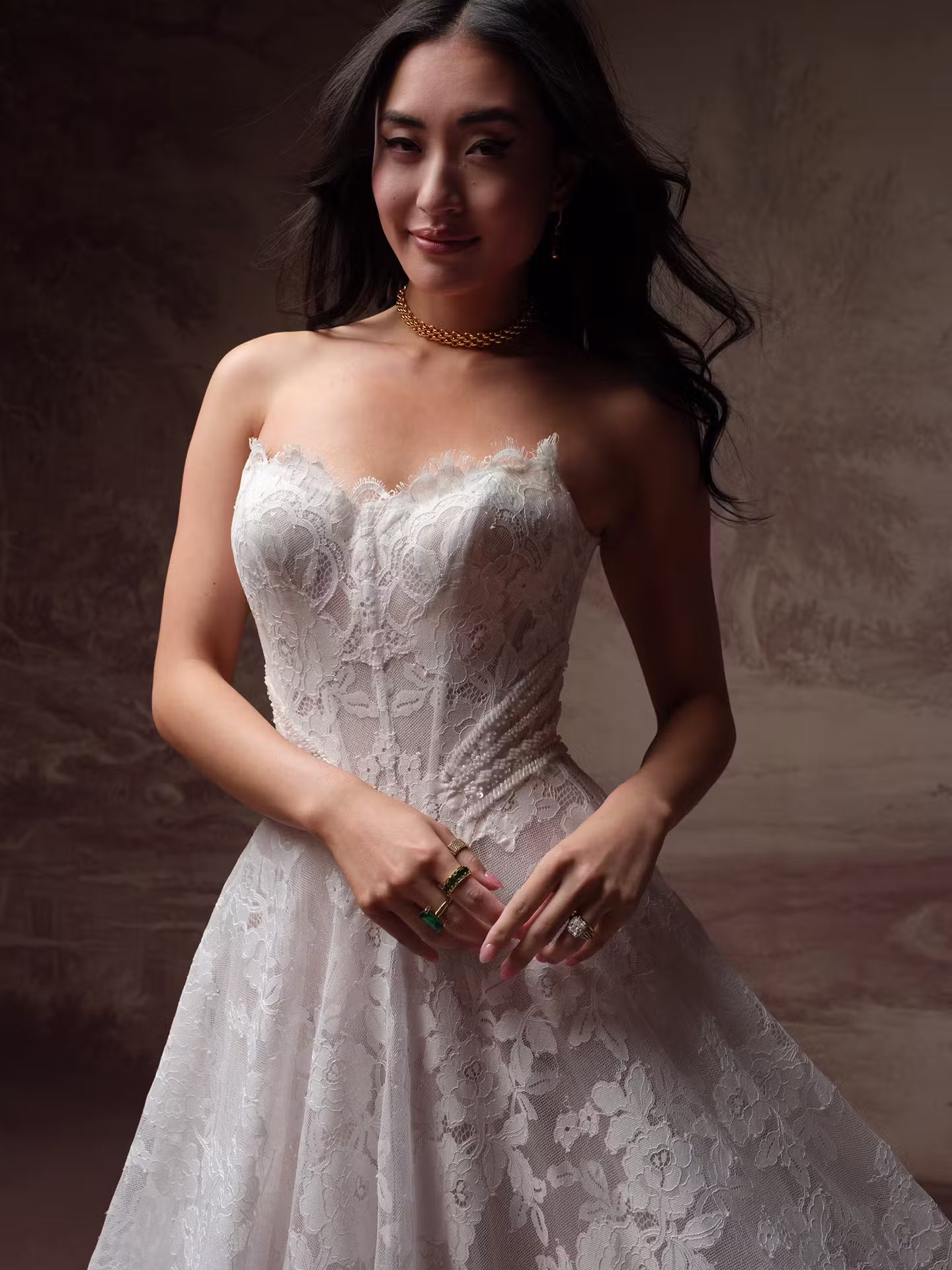Glitter Tulle A-Line Wedding Dress with Cat Eye Neckline